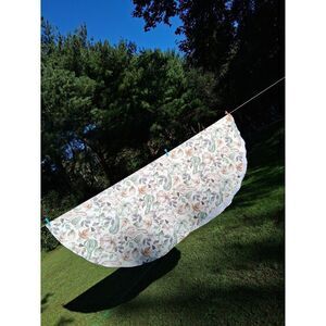 60" Long Oval Tablecloth Fall Thanksgiving Leaves Acorns Pumpkins Table Cloth